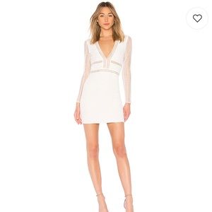 White Deep V Lace Bodycon Dress